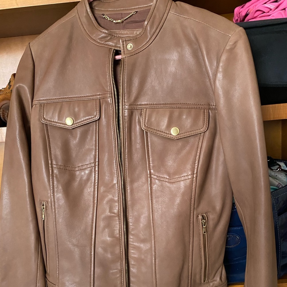 New Cole hann leather genuine jacket